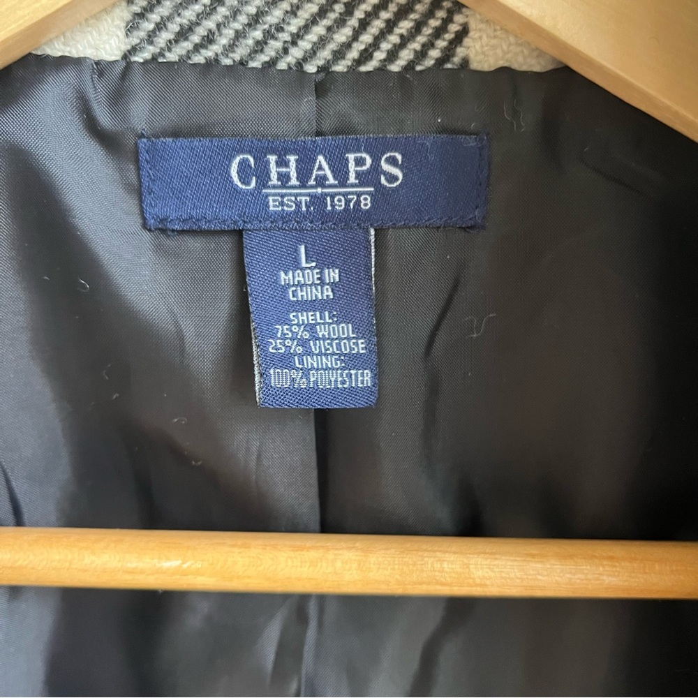 Vintage Chaps Ralph Lauren Buffalo Plaid Wool Blend Coat Jacket L - Picture 4 of 9